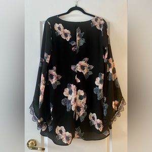 ASTR black floral mini dress size M